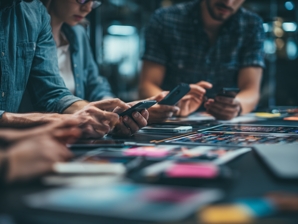 Marketing team analysing ASO performance dashboards